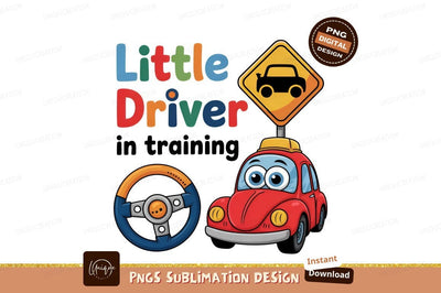 Little Driver Training Cartoon Car Vector Sublimation Designangry 