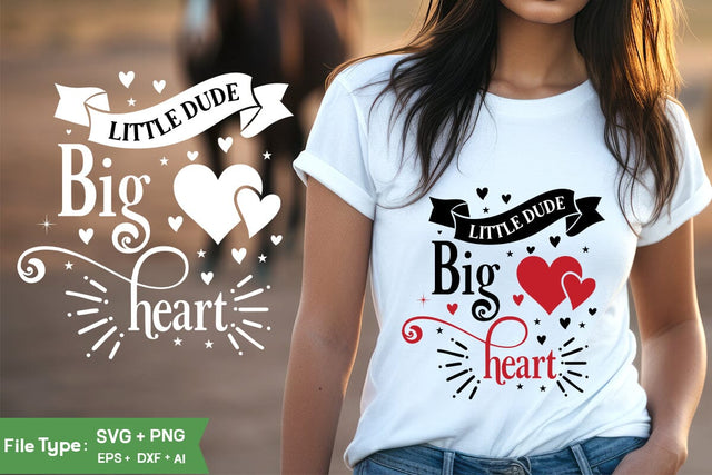 Little Dude Big Heart SVG Design, Valentine SVG Design, Valentine SVG Cut File SVGs,Quotes and Sayings,Food & Drink,On Sale, Print & Cut SVG DesignPlante 503 
