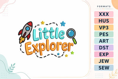 Little Explorer Rocket Embroidery Embroidery/Applique DESIGNS sg embroidery 