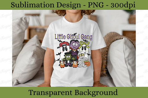 Little Ghoul Gang Halloween PNG, Cute Ghost Friends, Vampire Mummy Frankenstein, Spooky Kids Sublimation, Trick or Treat Shirt Design Sublimation Keepsake Treasures Designs LLC. 