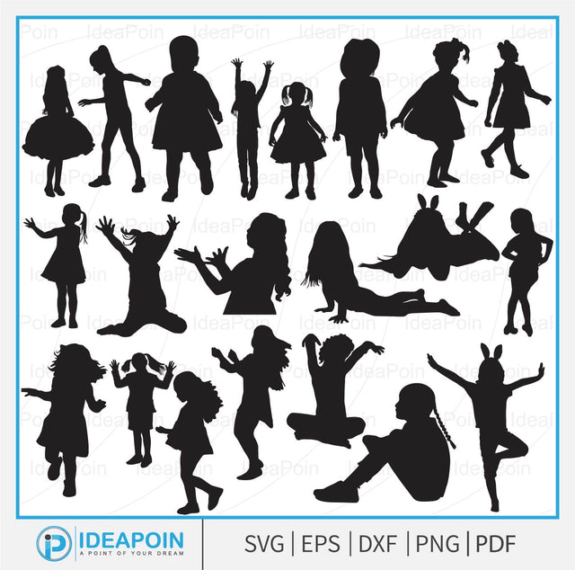 Little Girl Svg, Little Girl Silhouette, Child Girl Svg, Kids Svg, Girl Svg, Little Girl Shirt, Little Girl Clipart SVG Dinvect 