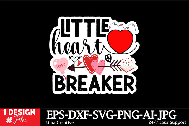Little Heart Breaker Sticker SVG Cut File,Valentine's STicker PNG SVG Insomnia Std 