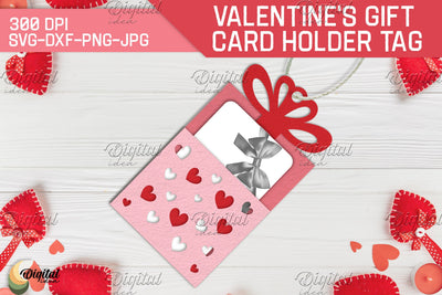 Little Heart SVG. Valentine's Gift Card Holder Tag 3D Paper Evgenyia Guschina 