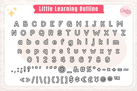 Little Learning Font – Cute School Cricut Font | Outline & Regular Font AnningArts Design 