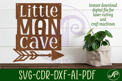 Little man cave sign svg laser cut file SVG APInspireddesigns 