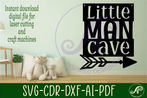 Little man cave sign svg laser cut file SVG APInspireddesigns 