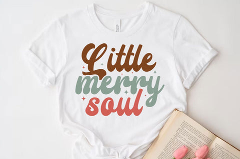 Little merry soul, Christmas Quotes Retro Design, Christmas SVG Design, Christmas Shirt, Christmas Sublimation SVG FiveStarCrafting 