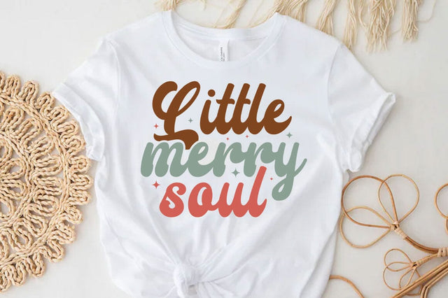 Little merry soul, Christmas Quotes Retro Design, Christmas SVG Design, Christmas Shirt, Christmas Sublimation SVG FiveStarCrafting 