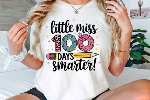 Little Miss 100 Days Smarter Sublimation Design Sublimation Regulrcrative 