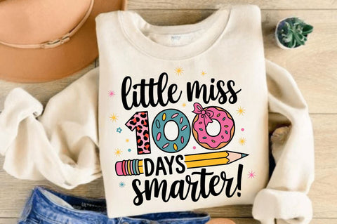 Little Miss 100 Days Smarter Sublimation Design Sublimation Regulrcrative 