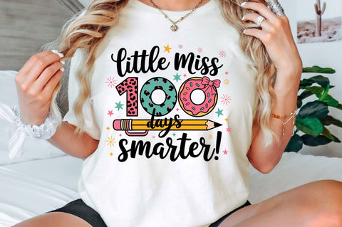 Little Miss 100 Days Smarter Sublimation Design Sublimation Regulrcrative 
