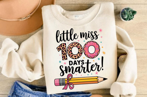 Little Miss 100 Days Smarter Sublimation Design Sublimation Regulrcrative 