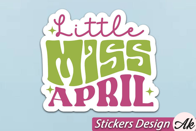 Little miss april Stickers Design SVG akazaddesign 