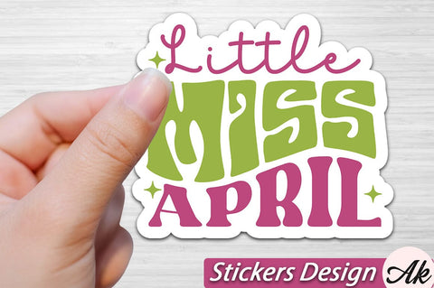 Little miss april Stickers Design SVG akazaddesign 