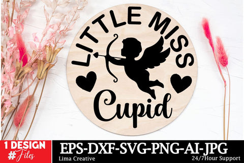 Little MIss Cupid Round Sign SVG ,Happy Valentine's Day, Valentine's Day Round Sign SVG Cut File, Valentine's Day Sublimation, Valentine's Day Silhoutee,Valentine's Day SVG Bundle SVG Insomnia Std 