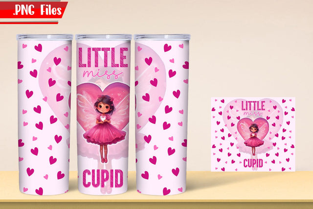 Little Miss Cupid | Valentine Tumbler Wrap PNG Files SVG zafrans studio 