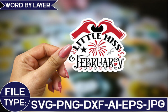 Little Miss February Sticker SVG Design SVG Studio Innate 