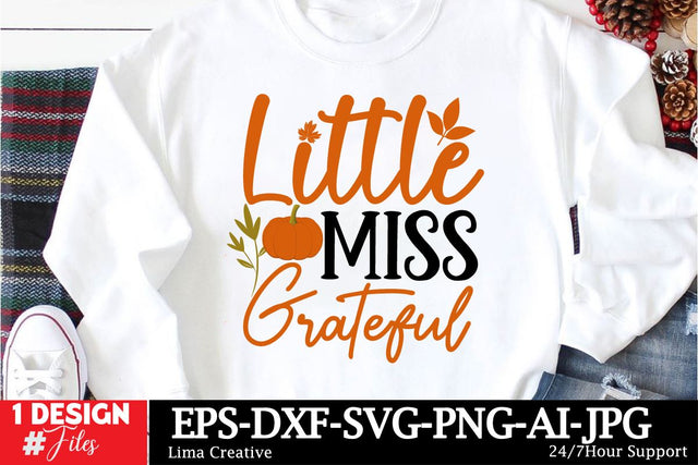 Little Miss Greatful SVG Cut File, Autumn Sublimation PNG, Autumn SVG quotes, Autumn T-shirt Design, Fall SVG Cut File, Fall Sublimation SVG Insomnia Std 