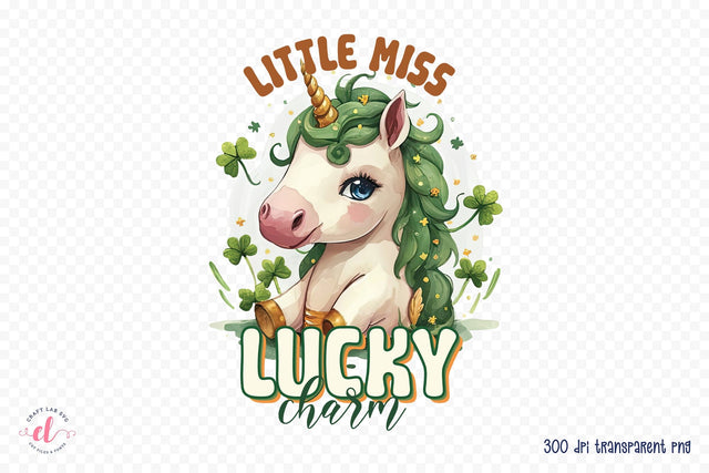 Little Miss Lucky Charm, St Patricks Day Sublimation Sublimation CraftLabSVG 