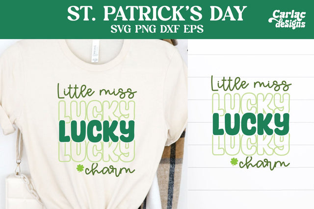 Little Miss Lucky Charm SVG, St Patrick's Day SVG SVG Carla C Designs 