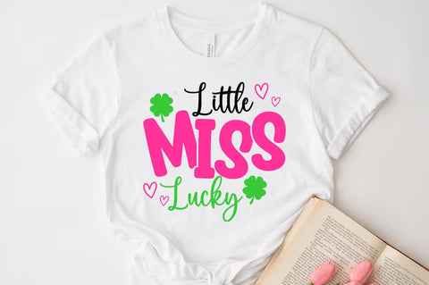 Little Miss Lucky St patrick's Day Quote SVG Tshirt Design, Irish svg SVG FiveStarCrafting 
