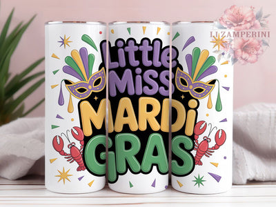 Little Miss Mardi Gras Tumbler, Carnival Celebration Wrap, Festive Party Cup, 20oz Sublimation Wrap, Cute Mardi Gras Design Tumbler, New Orleans Mardi Gras Cup, Colorful Carnival Wrap Sublimation Li Zamperini 
