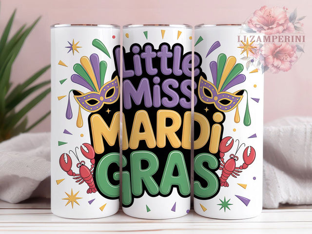 Little Miss Mardi Gras Tumbler, Carnival Celebration Wrap, Festive Party Cup, 20oz Sublimation Wrap, Cute Mardi Gras Design Tumbler, New Orleans Mardi Gras Cup, Colorful Carnival Wrap Sublimation Li Zamperini 
