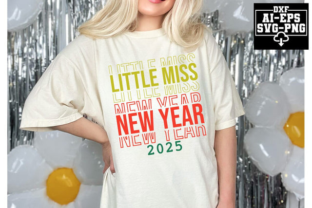 Little Miss New Year 2025 Svg Cut Files Creative Art SVG CraftlabSvg55 