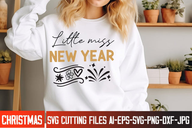Little Miss New Year SVG Design, Happy New Year 2025 SVG Design, Happy New Year Crew ,New year SVG Bundle 2025 SVG BlackCatsMedia 