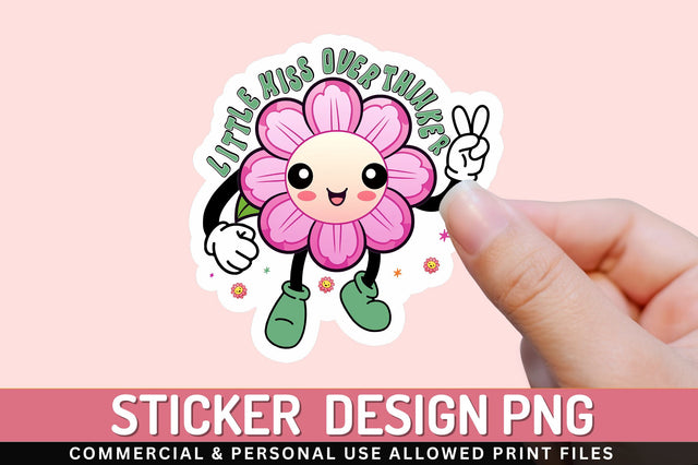 Little miss overthinker Sticker Design Sublimation Regulrcrative 