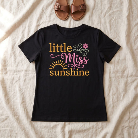 Little Miss Sunshine Embroidery Design – Cute Sunflower Girl Sunshine Quote Machine Embroidery File Embroidery/Applique DESIGNS PatternFeed8 