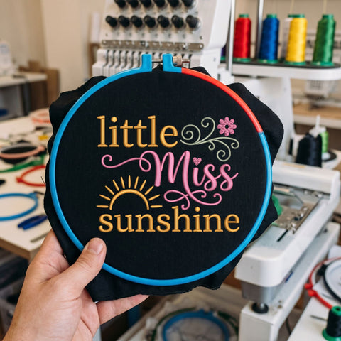 Little Miss Sunshine Embroidery Design – Cute Sunflower Girl Sunshine Quote Machine Embroidery File Embroidery/Applique DESIGNS PatternFeed8 