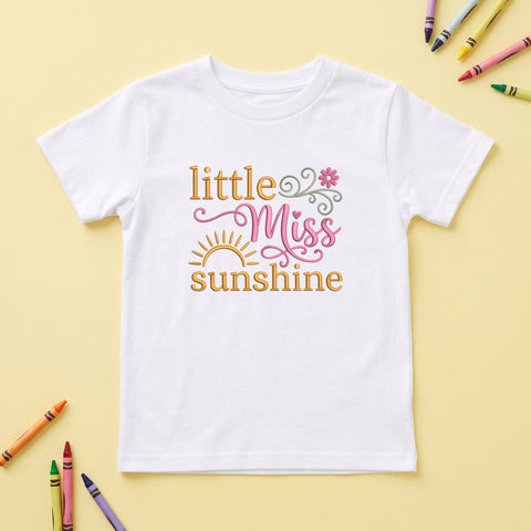 Little Miss Sunshine Embroidery Design – Cute Sunflower Girl Sunshine Quote Machine Embroidery File Embroidery/Applique DESIGNS PatternFeed8 