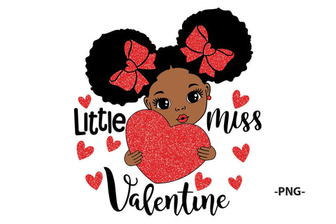 Little Miss Valentine SVG Black Girl Afro Puffs Holding Heart PNG DXF PDF EPS JPG AI Cute Valentine’s Day Clipart for Cricut Projects SVG 1uniqueminute 
