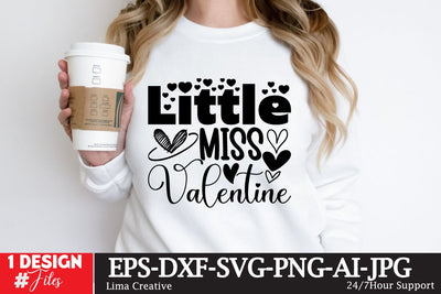 Little Miss Valentine SVG Cut File, Valentine's Day T-shirt Design,Happy Valentine's Day ,Valentine's Day Sublimation SVG Insomnia Std 