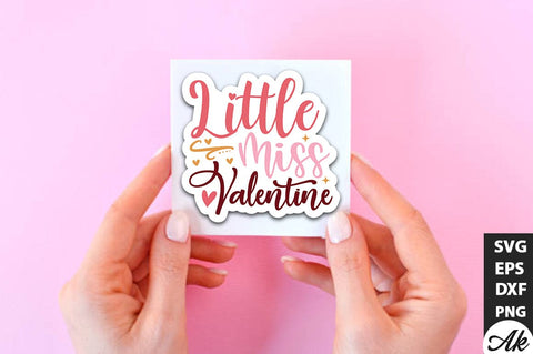 Little miss valentine SVG Stickers SVG akazaddesign 