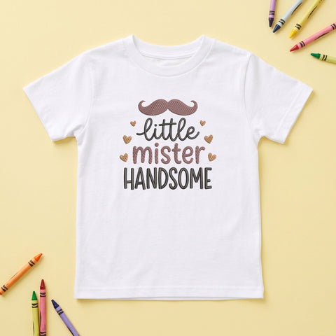 Little Mister Handsome Embroidery Design – Cute Mustache Baby Boy Machine Embroidery File Embroidery/Applique DESIGNS PatternFeed8 