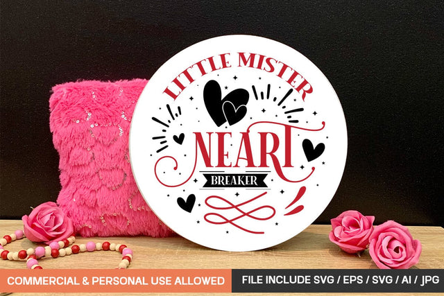 Little Mister Heart Breaker Round sign svg design SVG designmaster24 