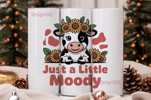 Little Moody Cow 20oz Tumbler Wrap Sublimation DesignSVG 