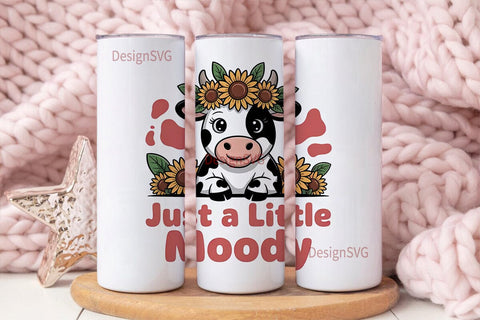 Little Moody Cow 20oz Tumbler Wrap Sublimation DesignSVG 