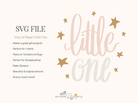 Little One Baby SVG Cut File SVG Aja Nicole Designs 