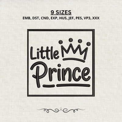 Little Prince Embroidery Design – Baby Boy Crown Machine Embroidery File, Cute Royal Prince Newborn Design Embroidery/Applique DESIGNS PatternFeed8 