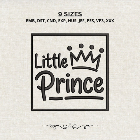 Little Prince Embroidery Design – Baby Boy Crown Machine Embroidery File, Cute Royal Prince Newborn Design Embroidery/Applique DESIGNS PatternFeed8 