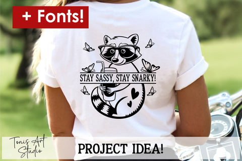 Little Racoon Monogram SVG File | Racoon Vector Outline SVG TonisArtStudio 