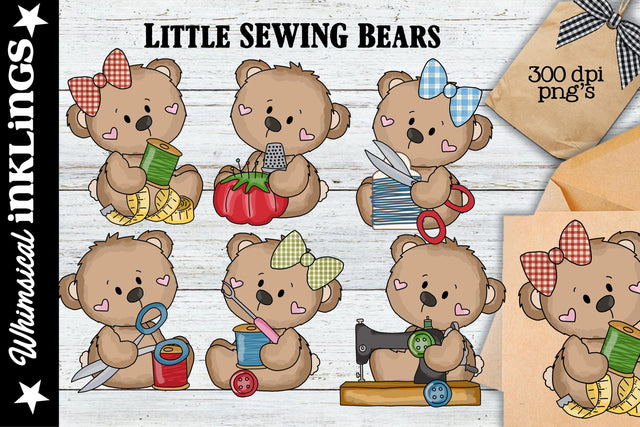 Little Sewing Bears Sublimation Set Sublimation Whimsical Inklings 