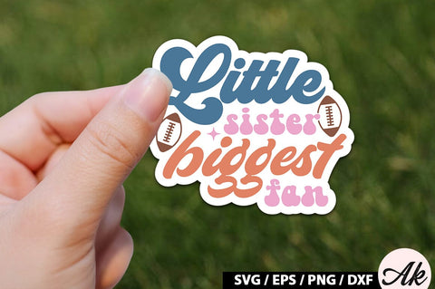 Little sister biggest fan Retro Stickers SVG akazaddesign 