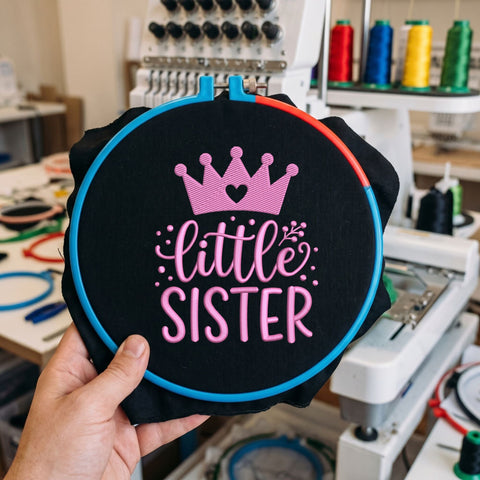 Little Sister Crown Embroidery Design – Pink Princess Little Sis Baby Girl Machine Embroidery File Embroidery/Applique DESIGNS PatternFeed8 