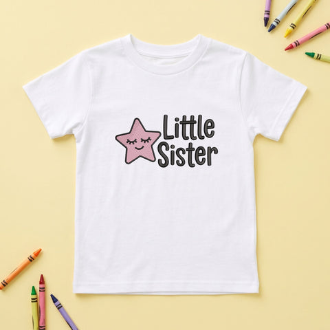 Little Sister Embroidery Design – Cute Pink Star Baby Sister Machine Embroidery File Embroidery/Applique DESIGNS PatternFeed8 