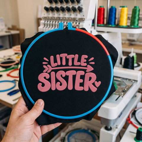 Little Sister Embroidery Design – Pink Arrow Heart Cute Sibling Machine Embroidery File Embroidery/Applique DESIGNS PatternFeed8 