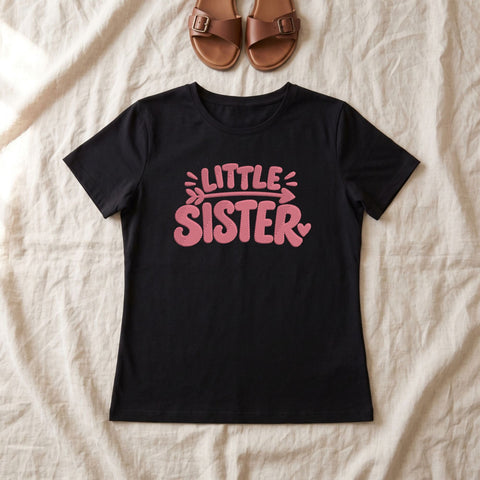 Little Sister Embroidery Design – Pink Arrow Heart Cute Sibling Machine Embroidery File Embroidery/Applique DESIGNS PatternFeed8 